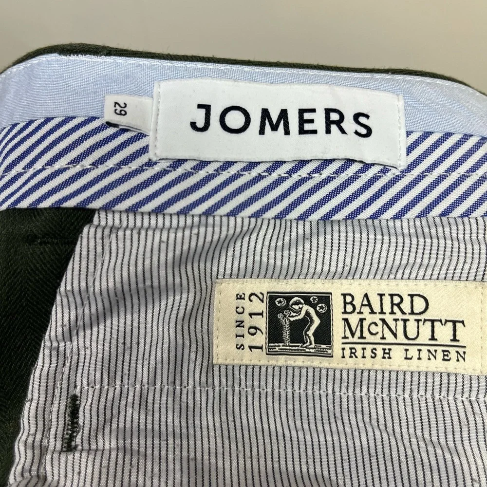 Jomers Dark Green Cotton Linen Pants